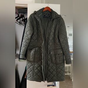 Barbour Women's Olive Quilted Puffer Coat
